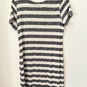 Merona Black & White Striped Short-Sleeve Knit Dress